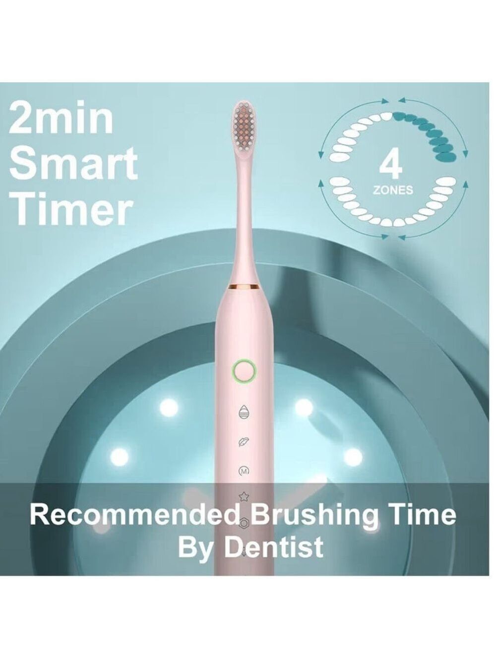 2 Pack Sonic Electric Toothbrush, 6 Modes 42000vpm with 2-Minute Built-in Timer - Picture 10 of 10